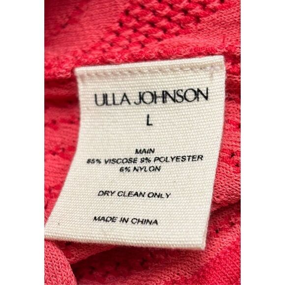 ULLA JOHNSON Kendra Asymmetric Ruffled Top In Poppy New With Tags Size Large - Picture 7 of 7